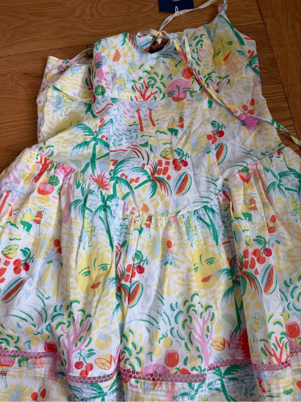 NWT Roller Rabbit Yellow Multicolor Tropical Print Mini Dress - Picture 3 of 3